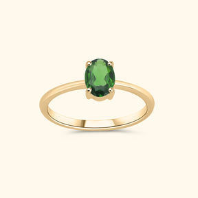 Peggy Oval Chrome Diopside ring | 9K